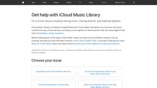 Get help with iCloud Music Library - Apple Support