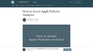 How to Find Your Apple Podcasts Analytics – Podcast 101 – Medium