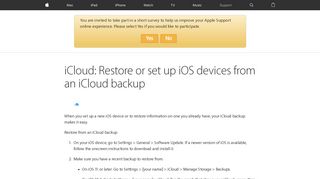 iCloud: Restore or set up iOS devices from an iCloud backup