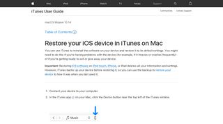 Restore your iOS device in iTunes on Mac - Apple Support