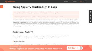 Feasible Ways to Fix Apple TV Stuck in a Sign in Loop - Tenorshare
