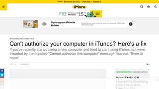 Can't authorize your computer in iTunes? Here's a fix | iMore