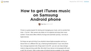3 Ways to get your iTunes Music on Samsung Android phone
