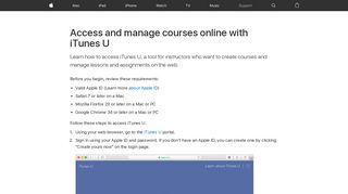 Access and manage courses online with iTunes U - Apple Support