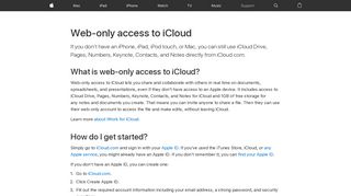 Web-only access to iCloud - Apple Support