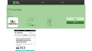 ITV Essentials | free iPhone / iPad app | App Decide