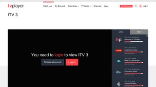 TVPlayer: Watch Live TV Online For Free - Watch ITV 3 Live