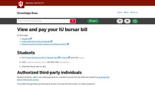 View and pay your IU bursar bill