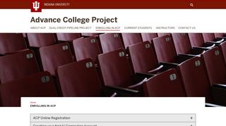 Enrolling in ACP: Advance College Project: Indiana University
