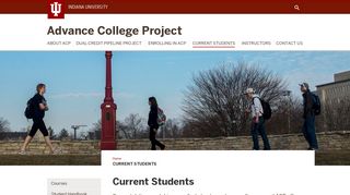 Current Students: Advance College Project: Indiana University