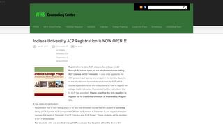 Indiana University ACP Registration is NOW OPEN!!!