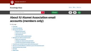 About IU Alumni Association email accounts (members only)