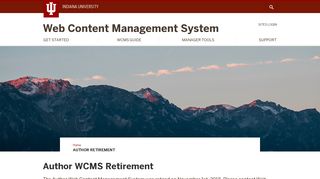 Author Retirement - WCMS - Indiana University