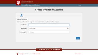 Create My First IU Account - Access