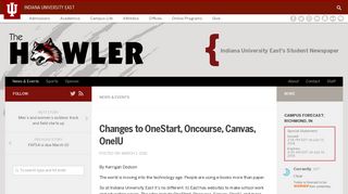 Changes to OneStart, Oncourse, Canvas, OneIU – Howler @ IU East