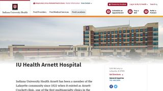 IU Health Arnett Hospital | IU Health