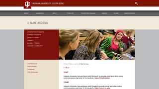 IU South Bend: E-Mail Access - Indiana University South Bend