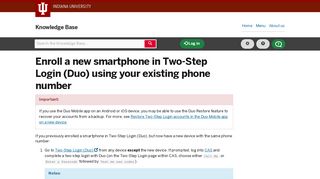 Enroll a new smartphone in Two-Step Login (Duo) - IU Knowledge Base
