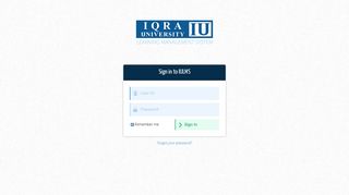 Sign In | IU Learning Management System - Iqra University