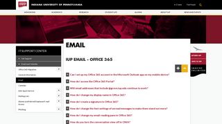 Email - Email and Calendar - Get Support - IT Support Center - IUP