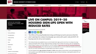 Live On Campus: 2019–20 Housing Sign-Ups Open With Reduced ...