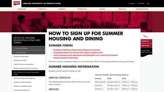 How to Sign Up for Summer Housing and Dining - Housing Policies ...