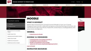 Moodle - Academic Services - Get Support - IT Support Center - IUP