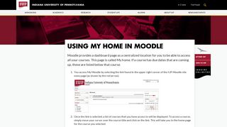 Using My Home in Moodle - IUP