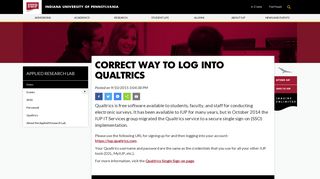 Correct Way to Log Into Qualtrics - News - Applied Research Lab - IUP