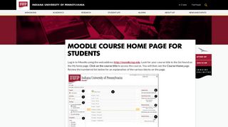 Moodle Course Home Page for Students - IUP