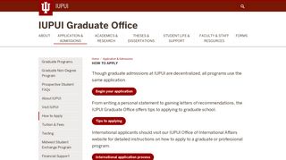 How to Apply: Application & Admissions: IUPUI Graduate Office: IUPUI