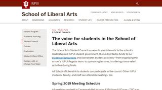 Student Council: Student Portal: School of Liberal Arts: IUPUI