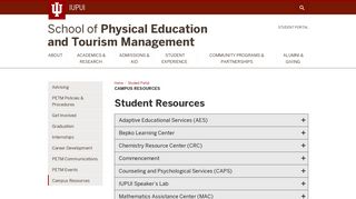 Campus Resources: Student Portal: School of Physical Education and ...