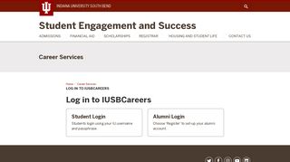 Log in to IUSBCareers: Career Services: Student Engagement and ...