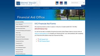 IVC Financial Aid Forms | Irvine Valley College - IVC Financial Aid Office