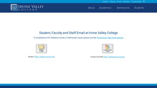 Student, Faculty and Staff Email at Irvine Valley College
