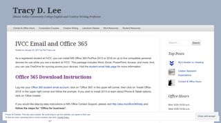 IVCC Email and Office 365 | Tracy D. Lee