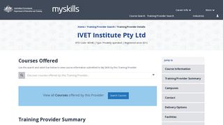 IVET Institute Pty Ltd - 40548 - MySkills
