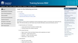 Login to the following services - Training Services NSW