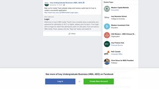 Ivey Undergraduate Business (HBA, AEO) - Facebook