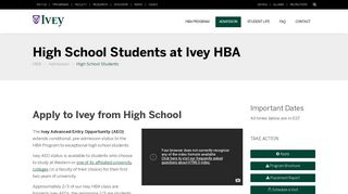 Ivey AEO - Apply From High School Today | Ivey HBA