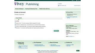 Ivey Publishing - Create an Account