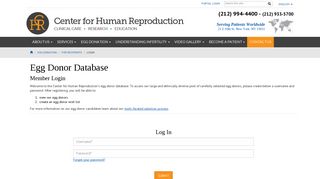 Egg Donor database/wishlist for Recpients Login | CHR