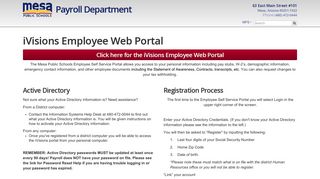 Payroll » iVisions Web Portal - Mesa Public Schools