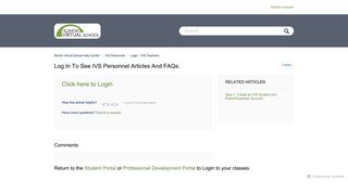Log in to see IVS Personnel Articles and FAQs. – Illinois Virtual School ...