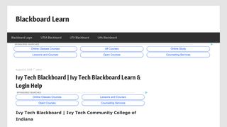 IVY Tech Blackboard - Blackboard Learn