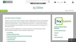 Ivy Tech Online - Ivy Tech Community College of Indiana