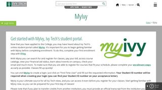 MyIvy - Ivy Tech Community College of Indiana