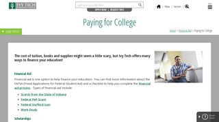 Paying for College - Ivy Tech Community College of Indiana