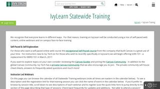 IvyLearn Training - Ivy Tech Community College of Indiana